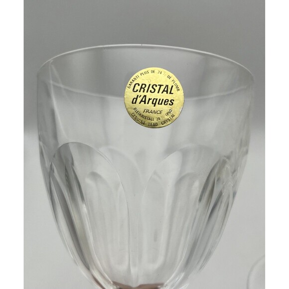 Vintage Cristal d’Arques France Wine Glasses Set of 2 6oz Cut Crystal - Picture 4 of 5